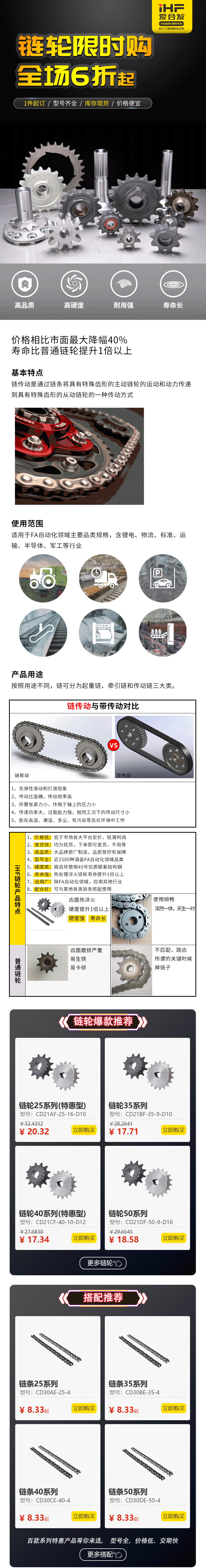 特惠現(xiàn)貨：鏈輪鏈條，成套搭配，更省錢、更耐用！